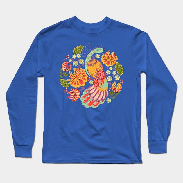 bird garden hand drawn Long Sleeve T-Shirt by Mako Design 